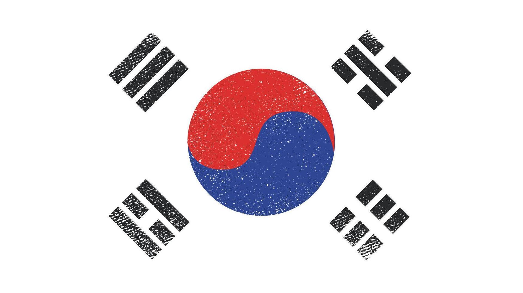 South Korea country grunge Flag design vector