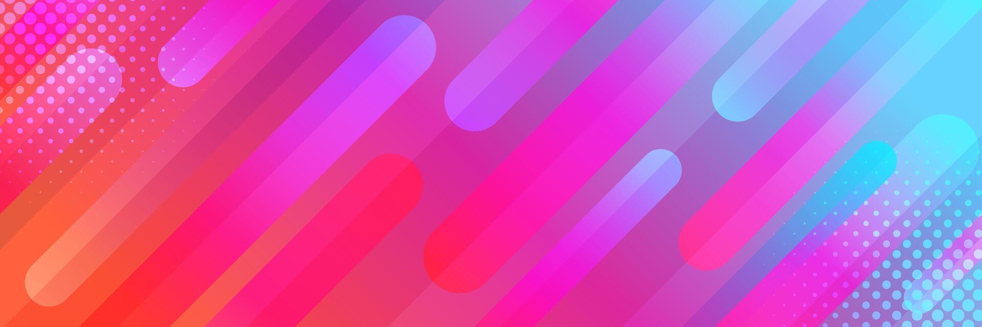 Colorful abstract dynamic banner background with halftone effect vector