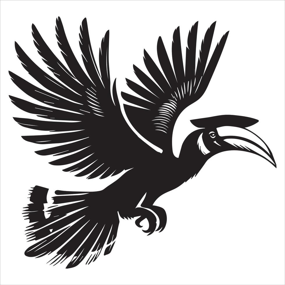 Toucan Bird Silhouette on White Background vector