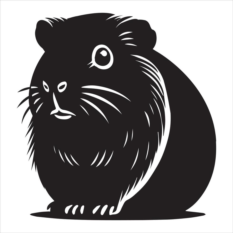 Guinea Pig Pet with Cute Features Isolated on White vector
