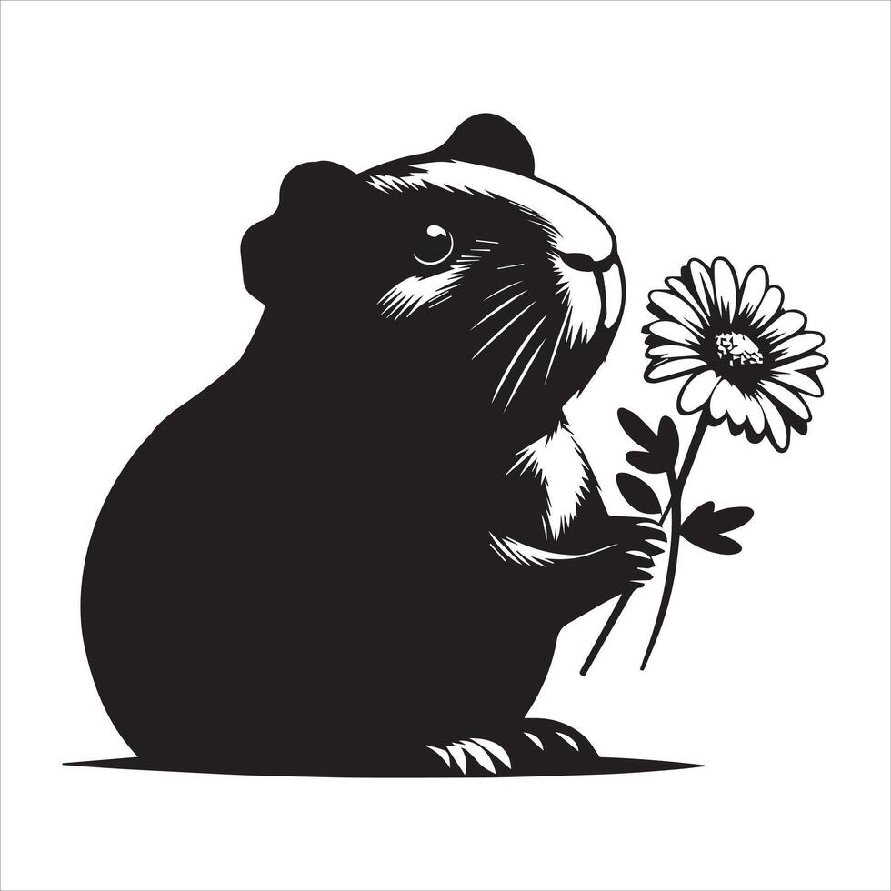 Happy Guinea Pig Isolated on White Background vector