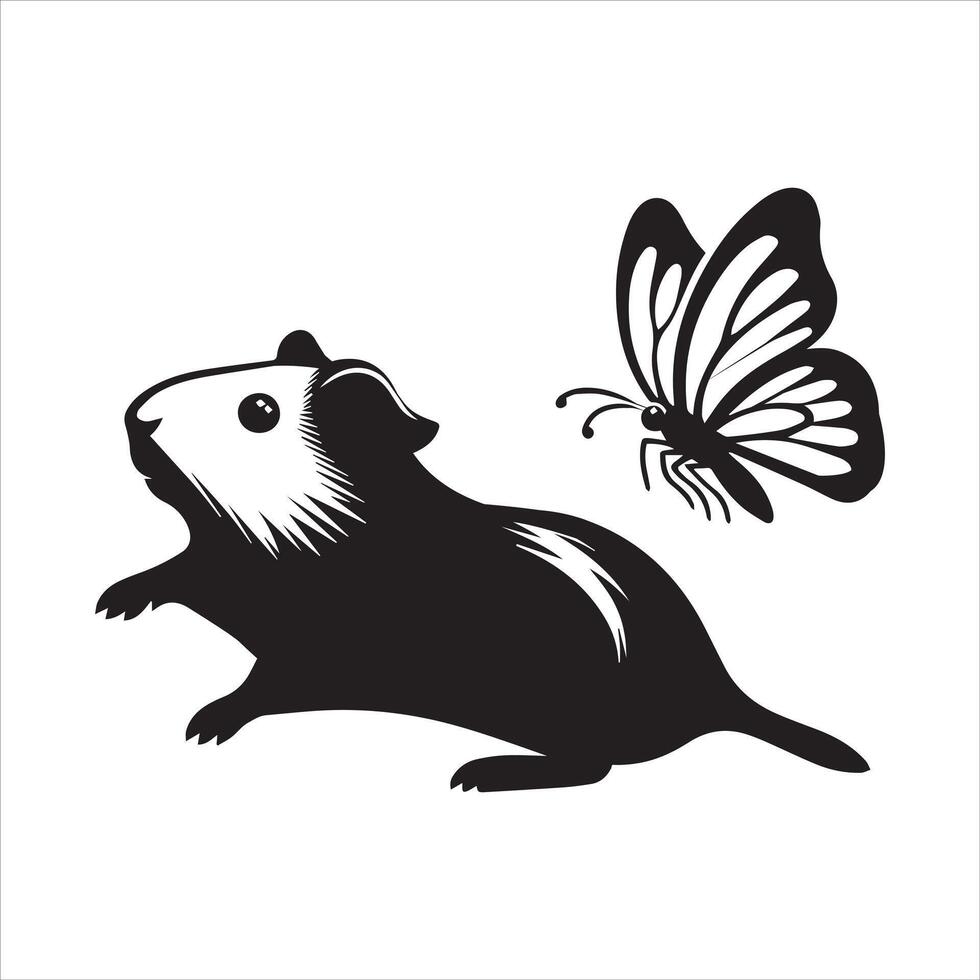 Isolated Guinea Pig for Animal Photography vector