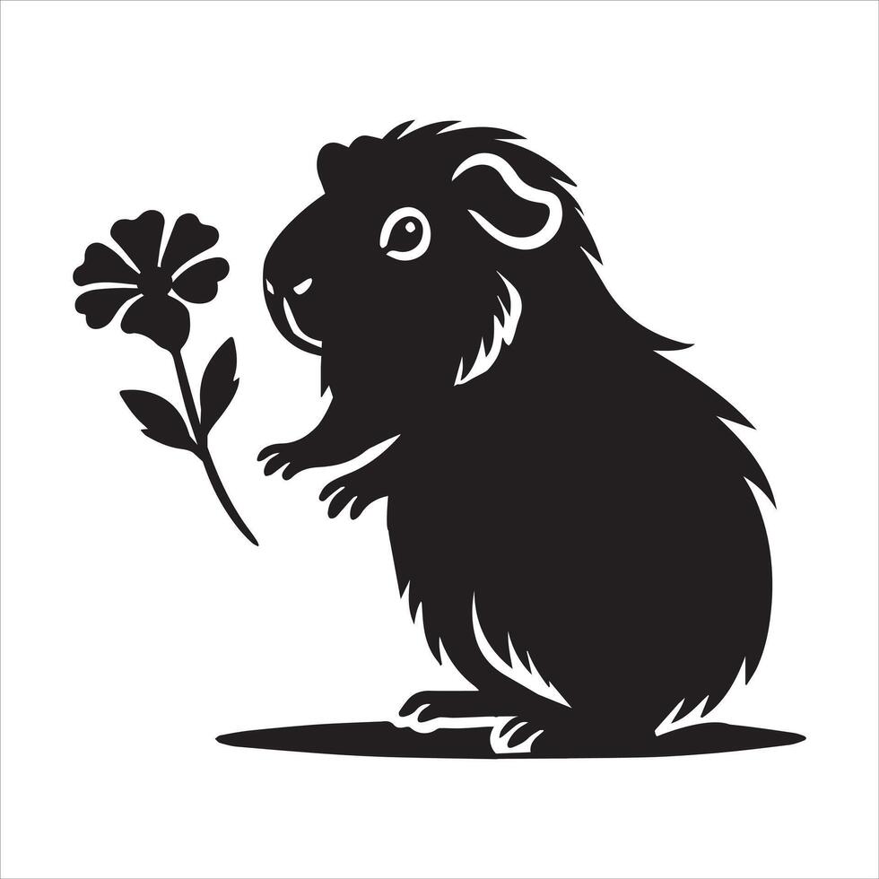 Guinea Pig Silhouette for Eco-friendly Designs vector