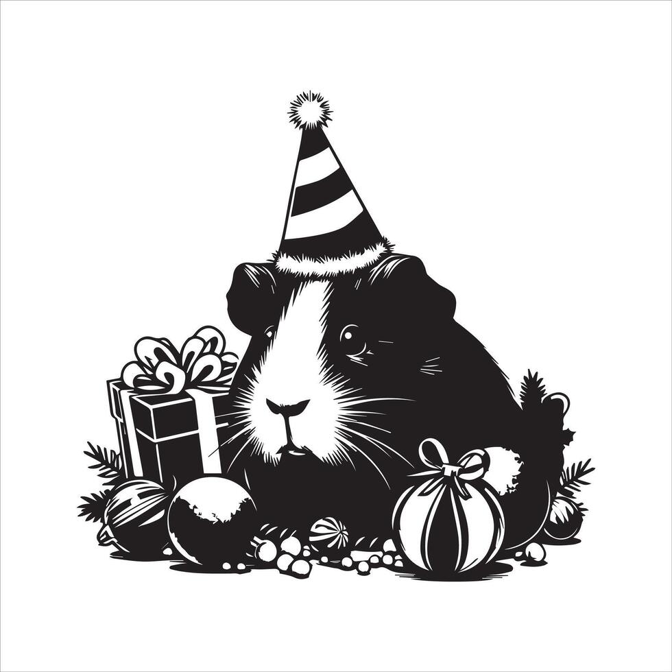 Guinea Pig Silhouette Graphic for Promotional Items vector