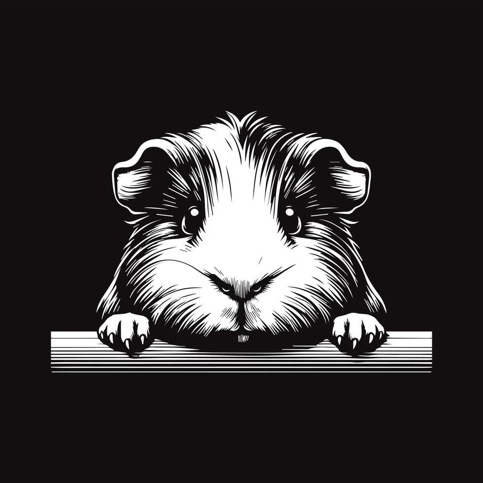Adorable Guinea Pig Silhouette Image vector