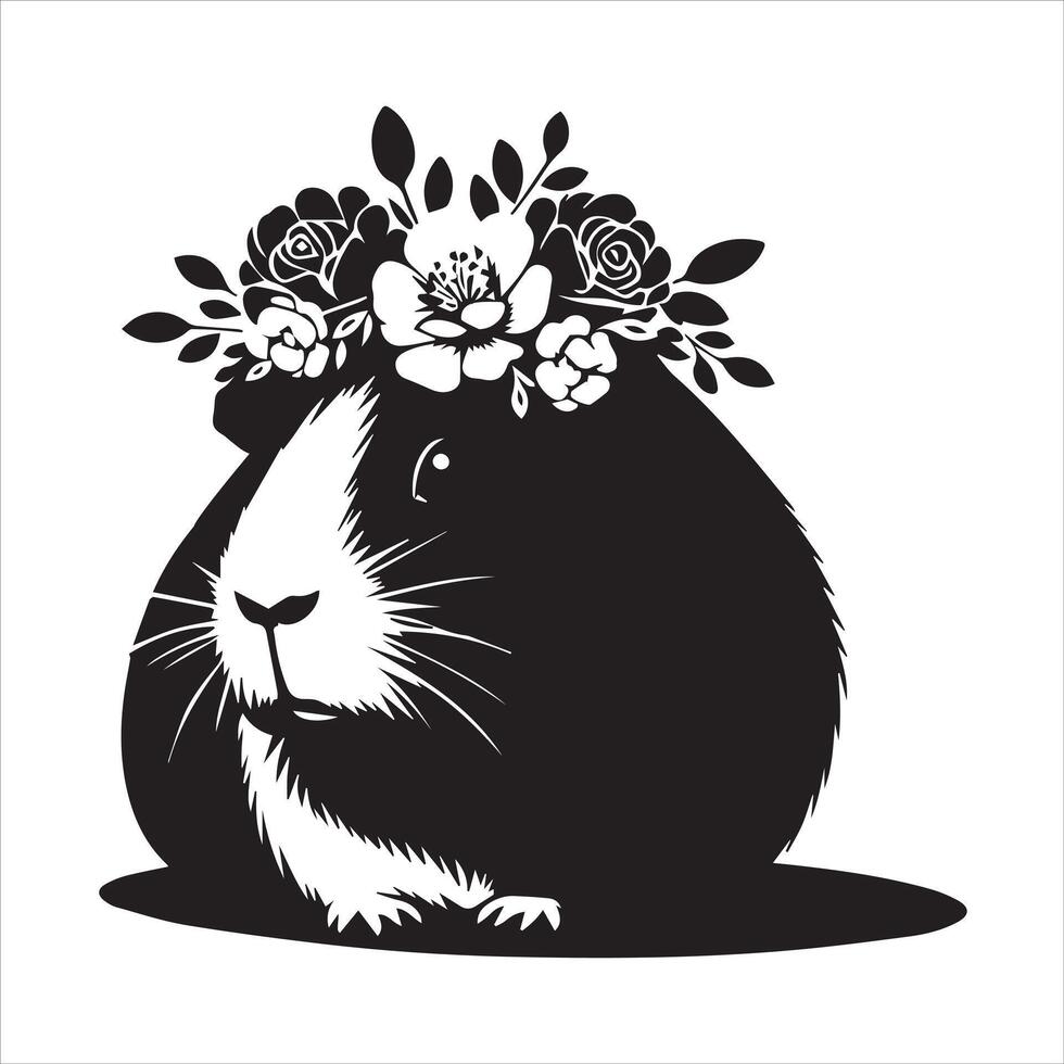Guinea Pig Pet for Animal Portraits on White vector