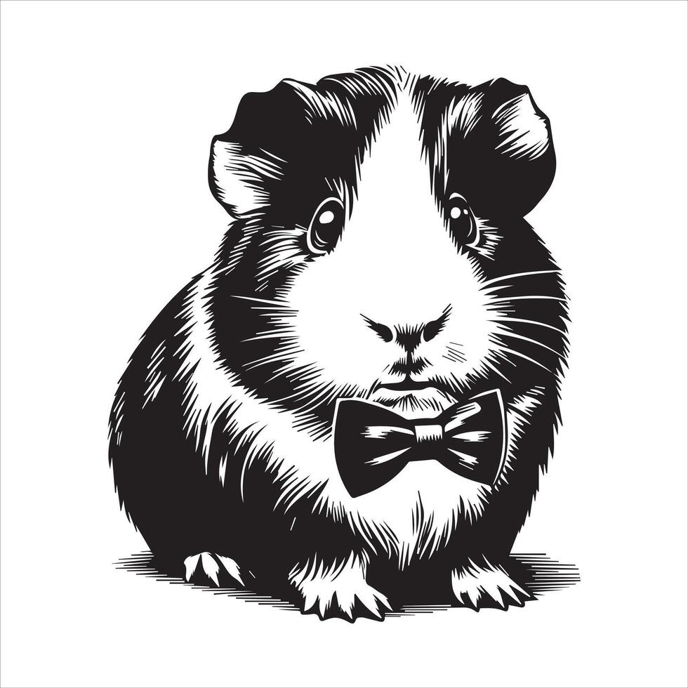 Cute Guinea Pig Silhouette Clip Art vector