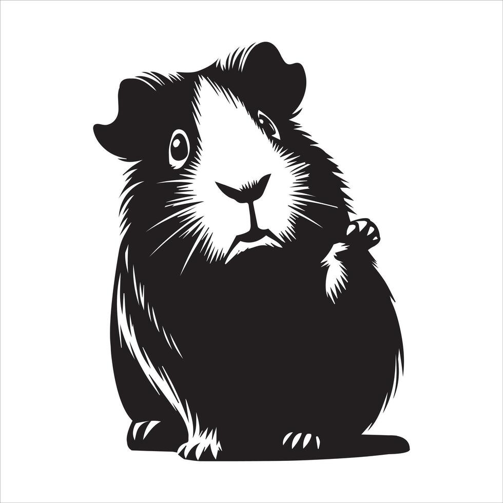 Guinea Pig Animal Outline on White Background vector