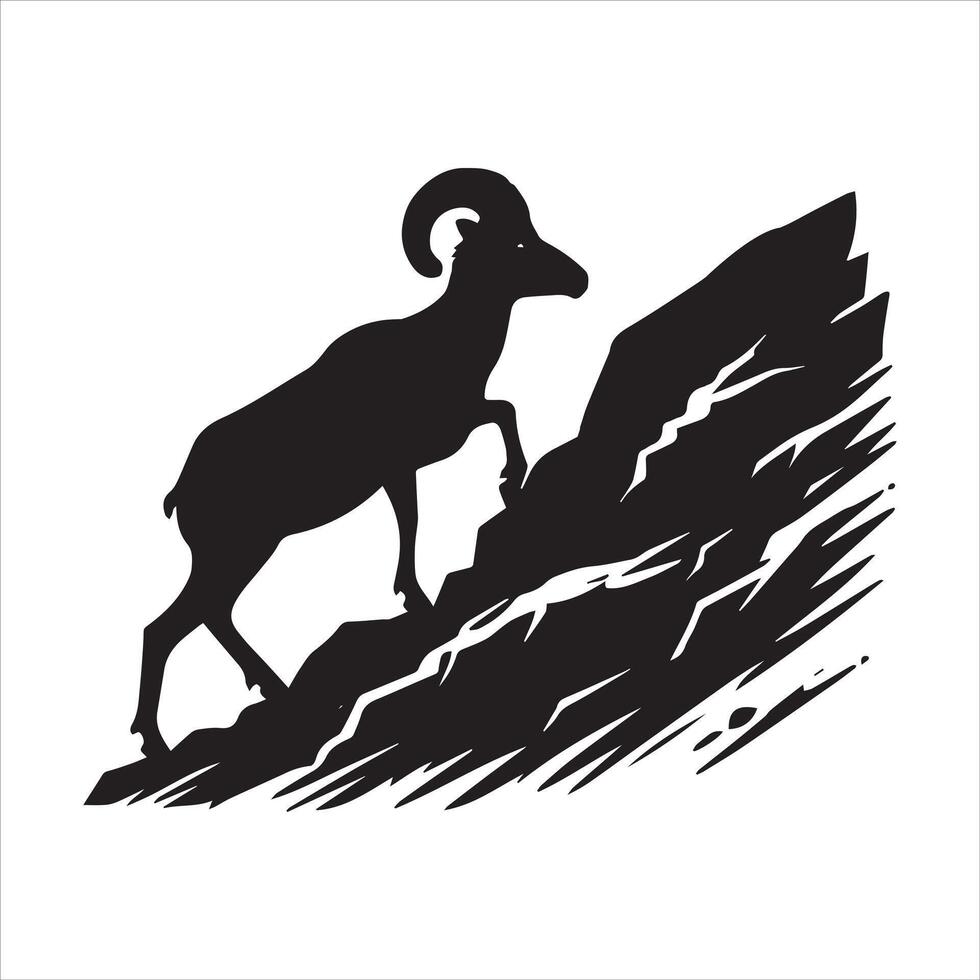 Bighorn Sheep in the Desert Silhouette vector