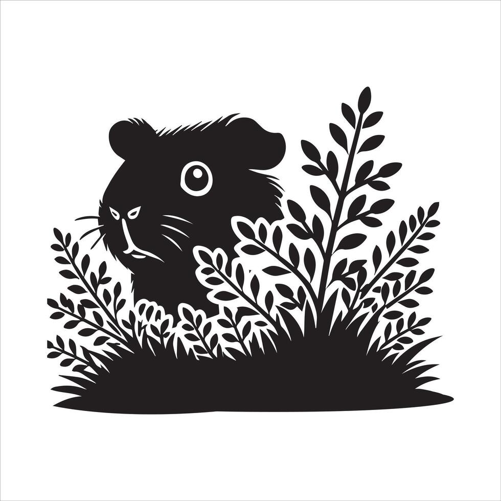 Guinea Pig Silhouette Artwork for Invitations vector