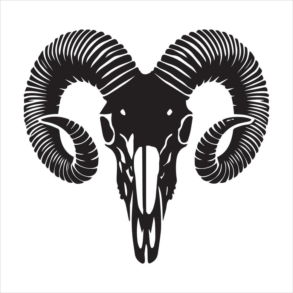 Bighorn Sheep Silhouette with White Background and Bold Design vector