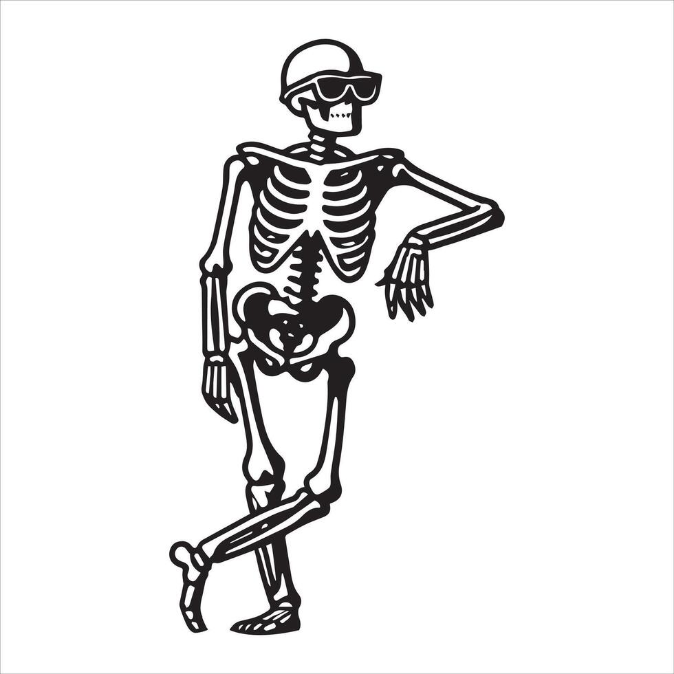 Cool Skeleton with Sunglasses Illustration vector