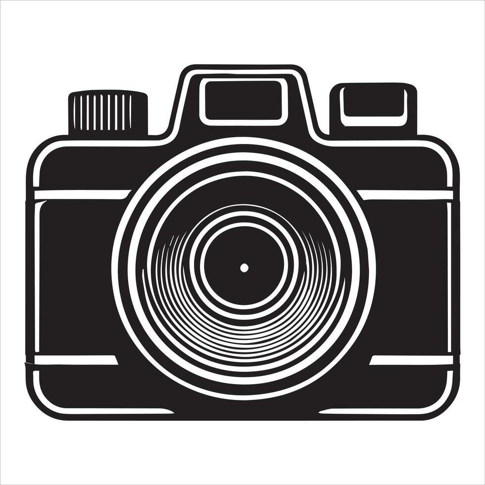 Silhouette of a Vintage Camera Clipart vector
