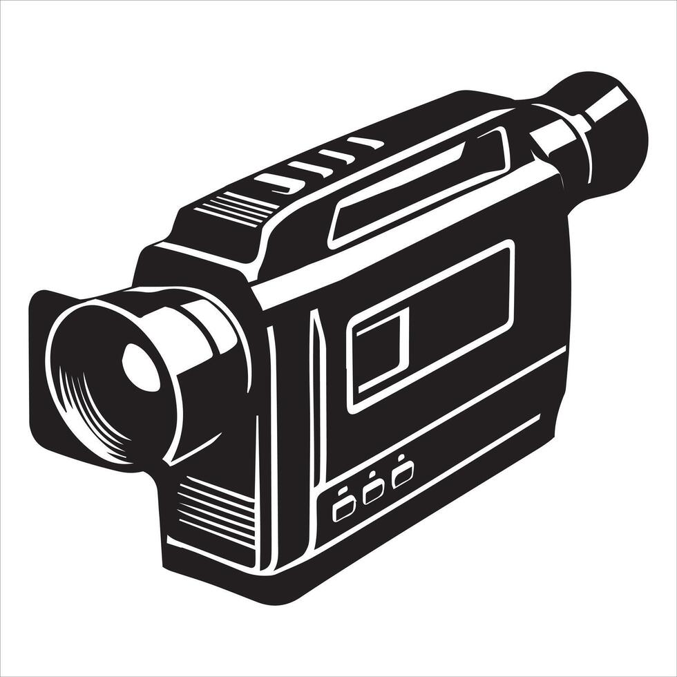 Classic Vintage Camera Silhouette Artwork vector