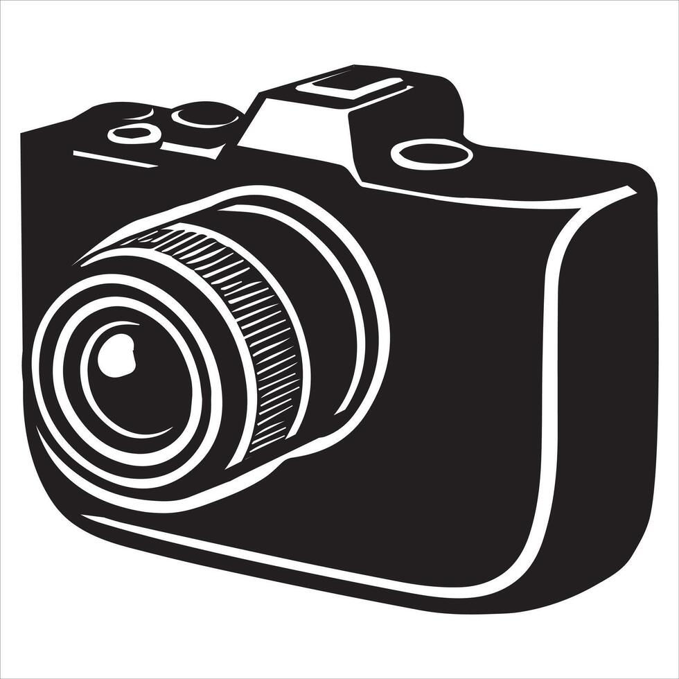 Photo Camera Outline Silhouette vector