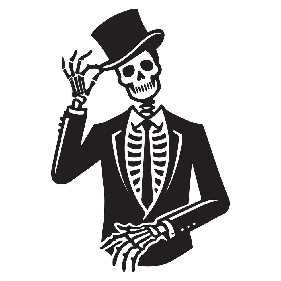 Fashion Skeleton with Posing Design vector