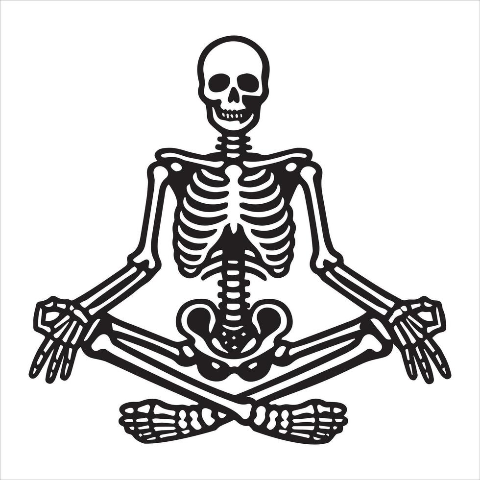 Peaceful Yoga Skeleton Artwork vector