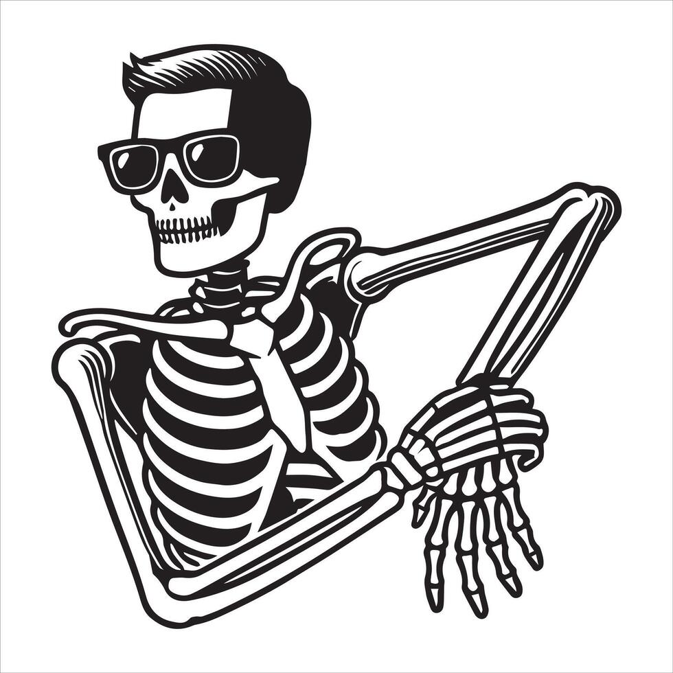 Skeleton in Sunglasses Artwork vector