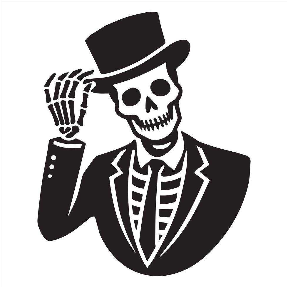 Skeleton Model in Fashion Illustration vector