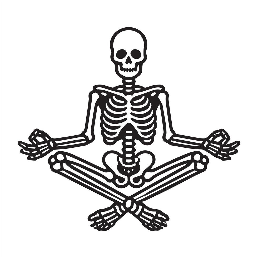Skeleton Yoga Clipart Design vector