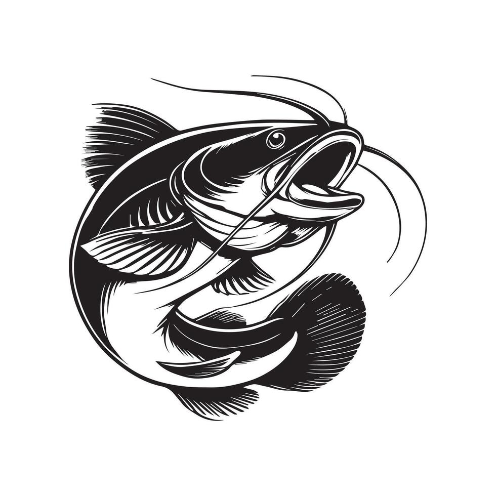 Eye-Catching Mekong Giant Fish Clipart Illustration Design vector