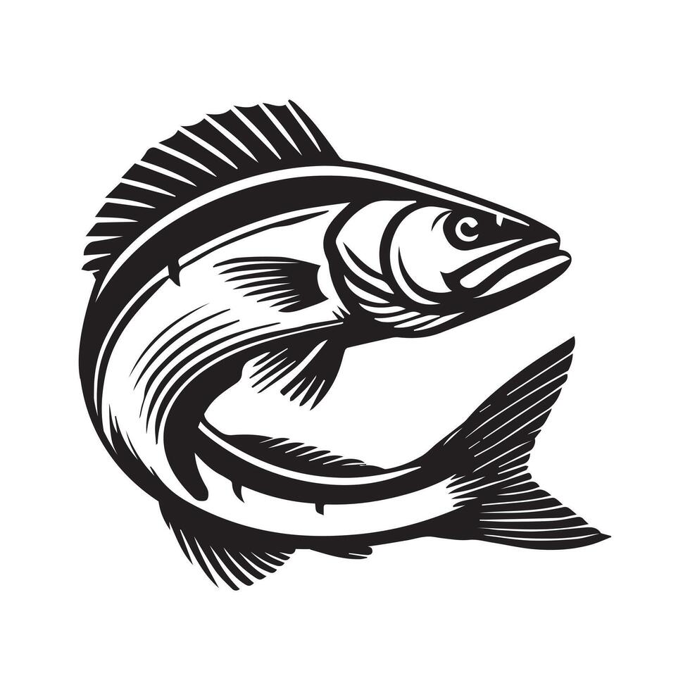 Realistic Walleye Fish Illustration Clipart Drawing vector