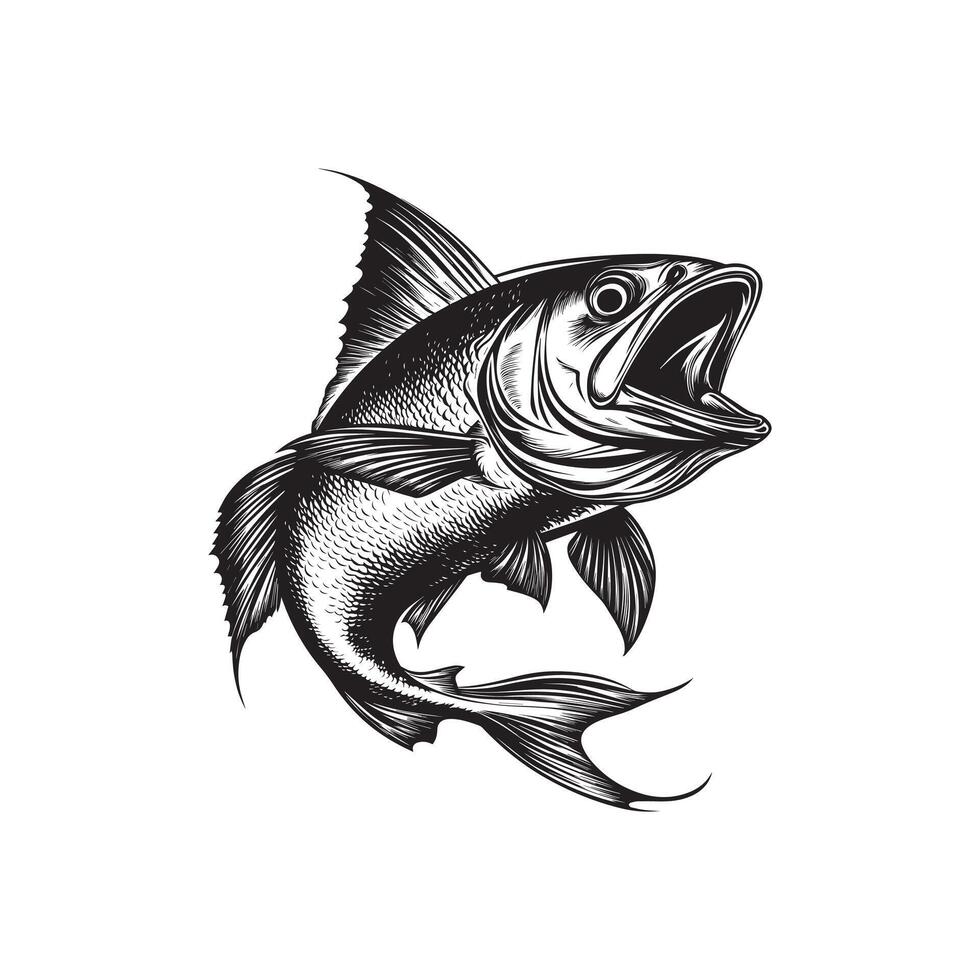Bluefish Fish Design Illustration vector