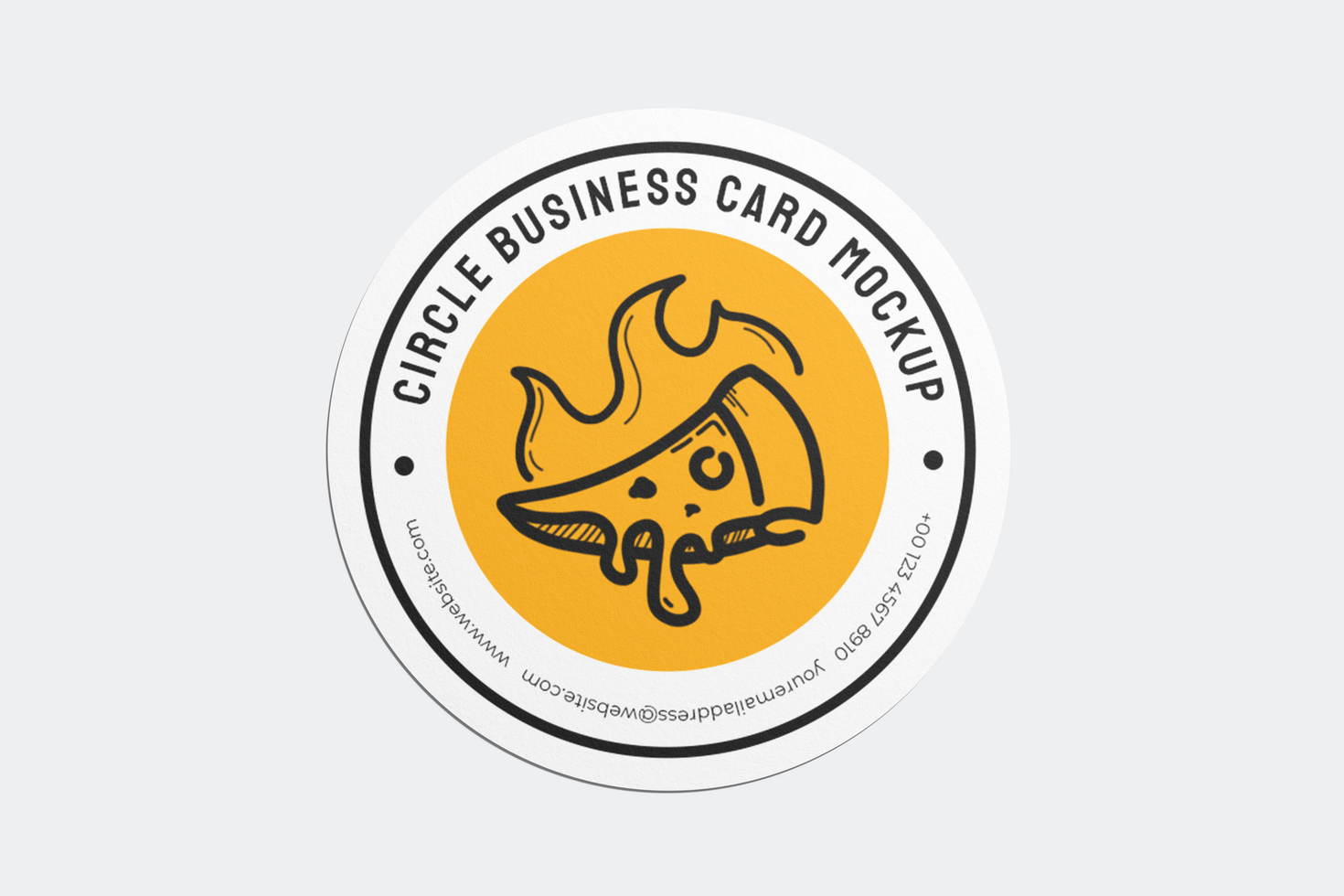 Circle Shape Business Card Mockup Top View psd