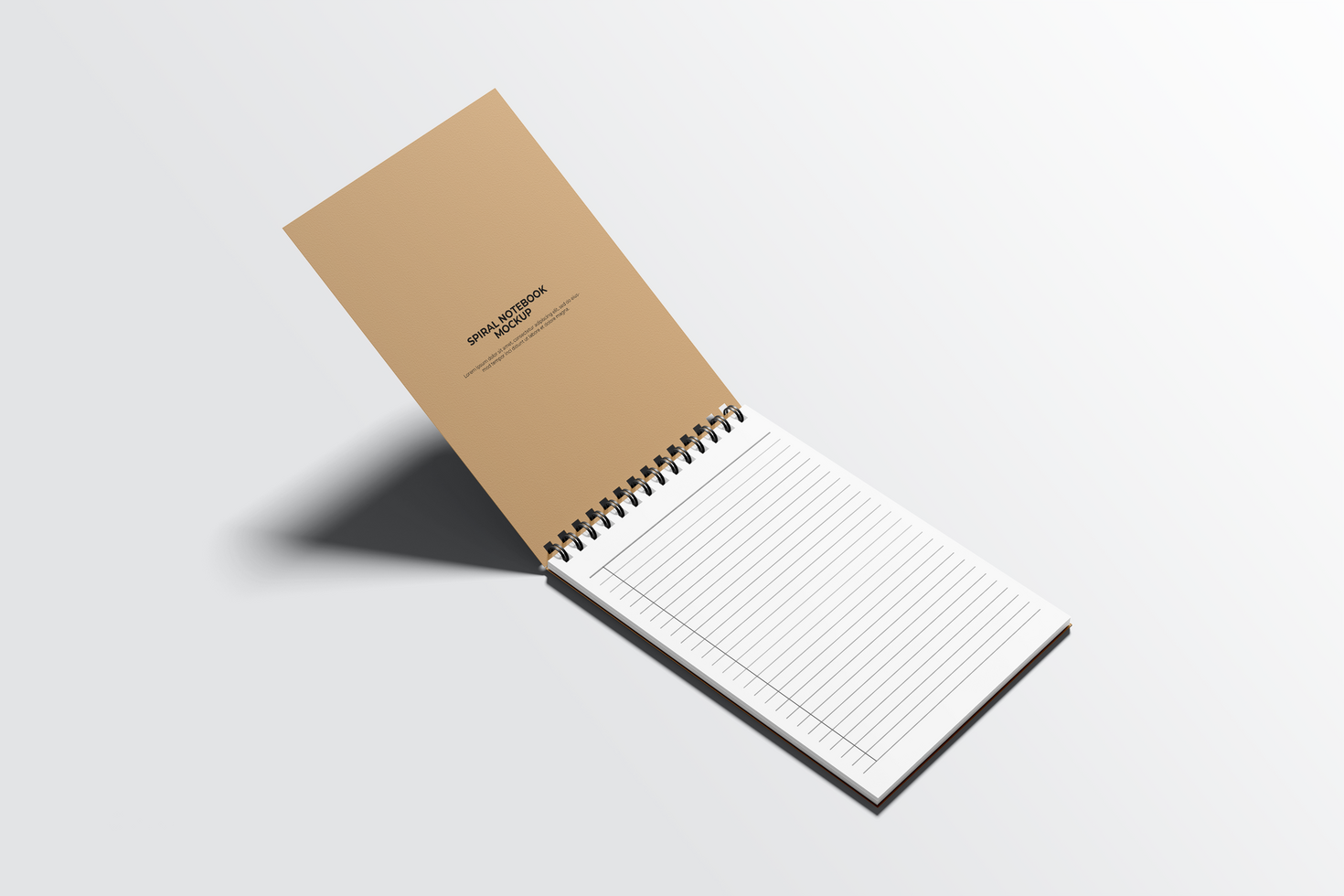 Cover Inside Spiral Notebook Mockup psd