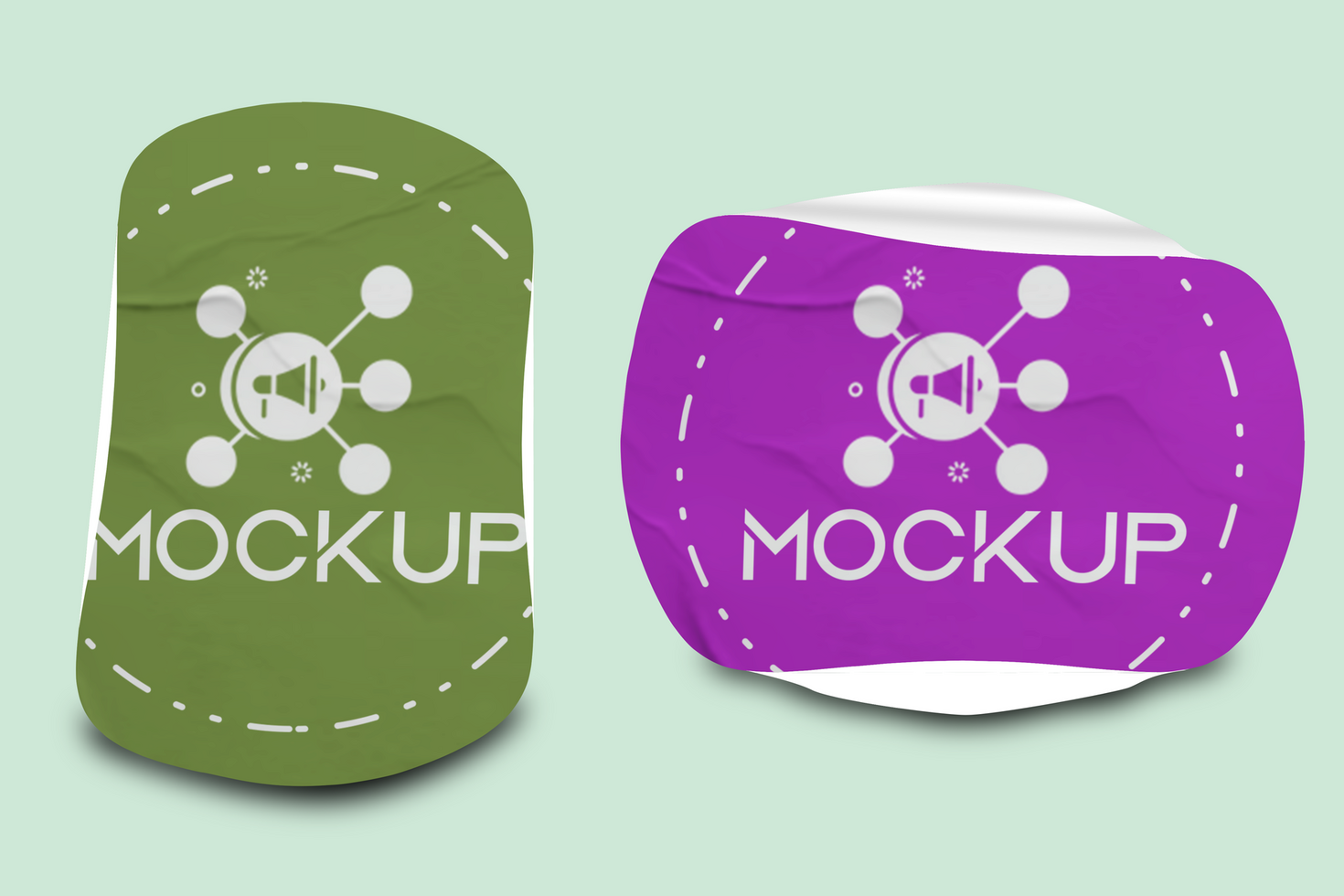 Multi-Purpose Sticker Mockup Template Promotional Label Tag Mockup psd