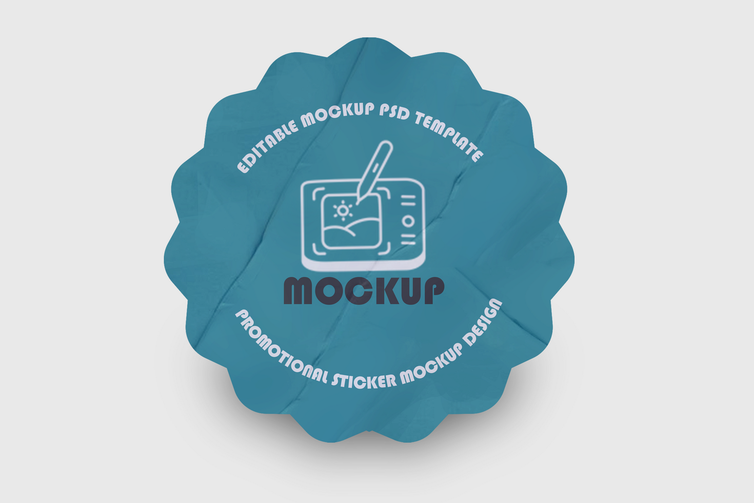 Bold Label Typography Sticker Mockup Design Template psd