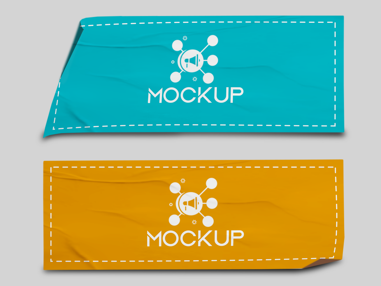 Handmade Look Sticker Mockup Design Template psd