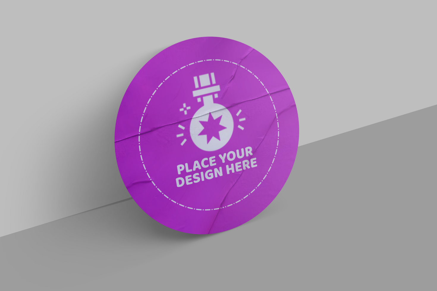 Matte Round Sticker Mockup Design Template psd