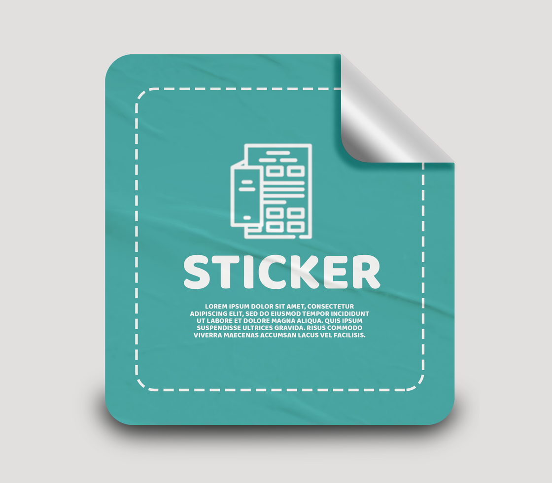 Label Printing Sticker Mockup Design Template psd