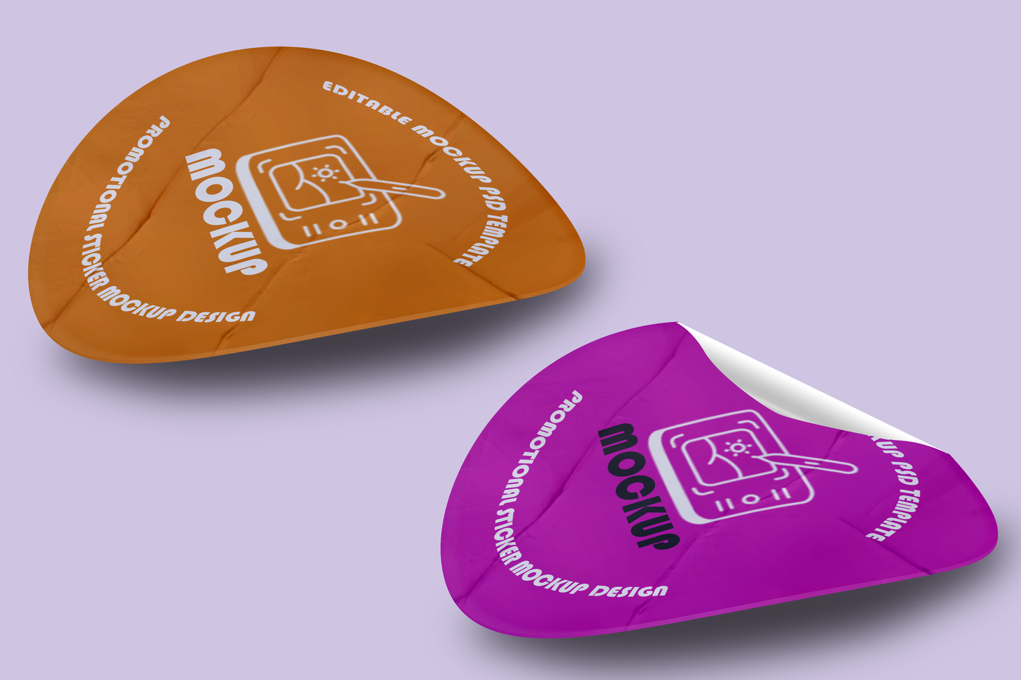 Peel-Off Edge Sticker Mockup Design Template psd