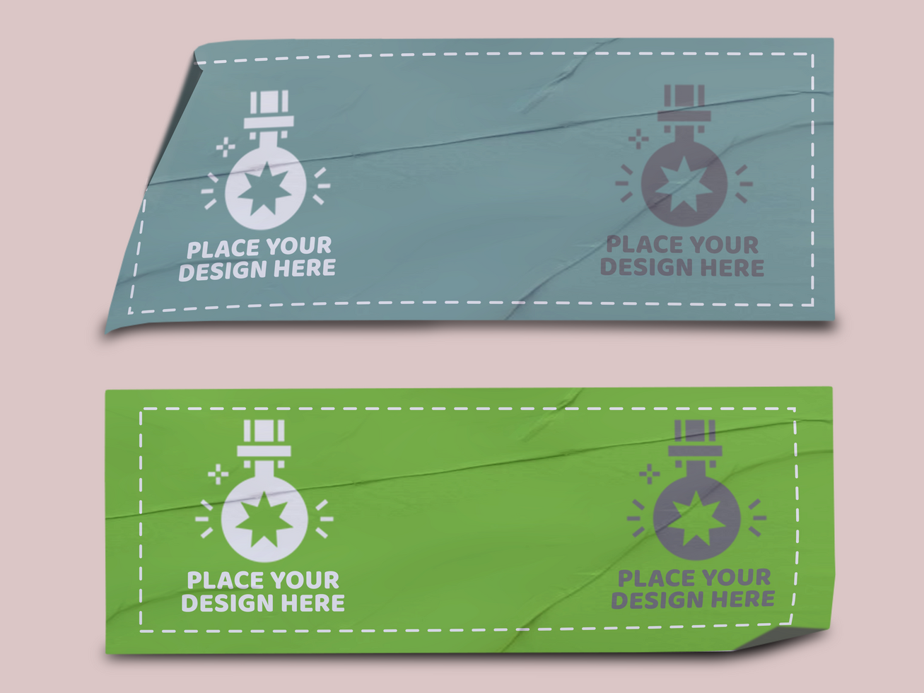 Rectangle Sticker Mockup Design Template psd
