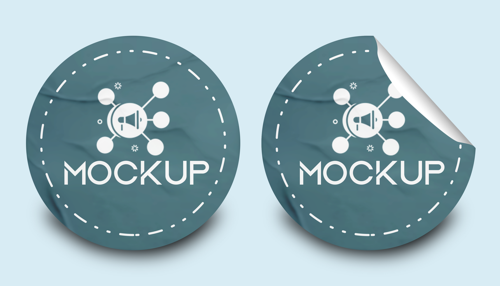 Shiny Sticker Mockup Design Template psd