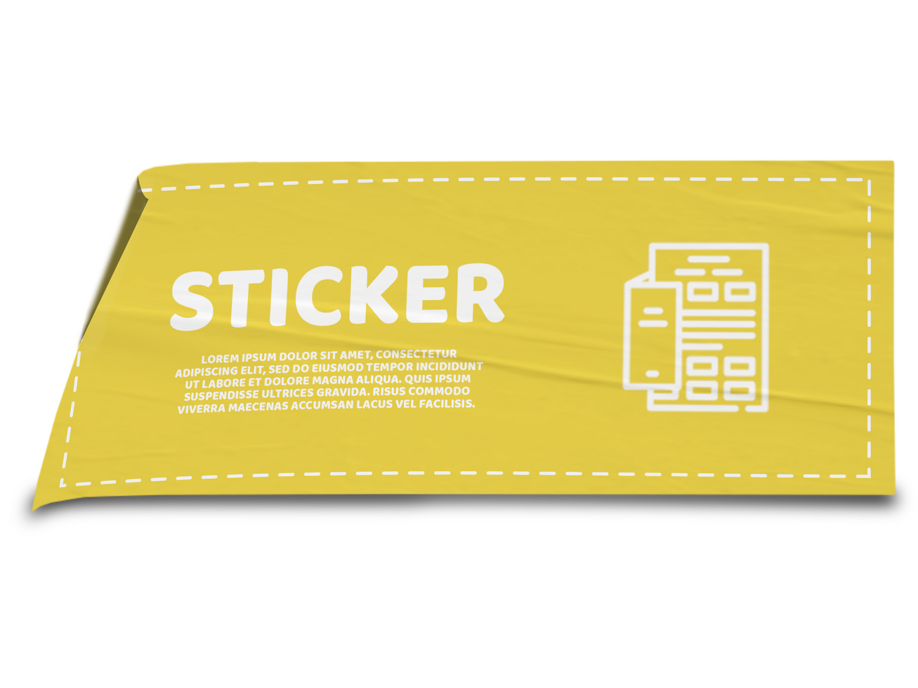 Minimal Rectangle Sticker Mockup Design Template psd