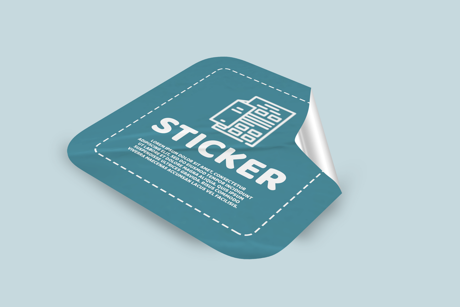 Folded Branding Sticker Mockup Design Template psd