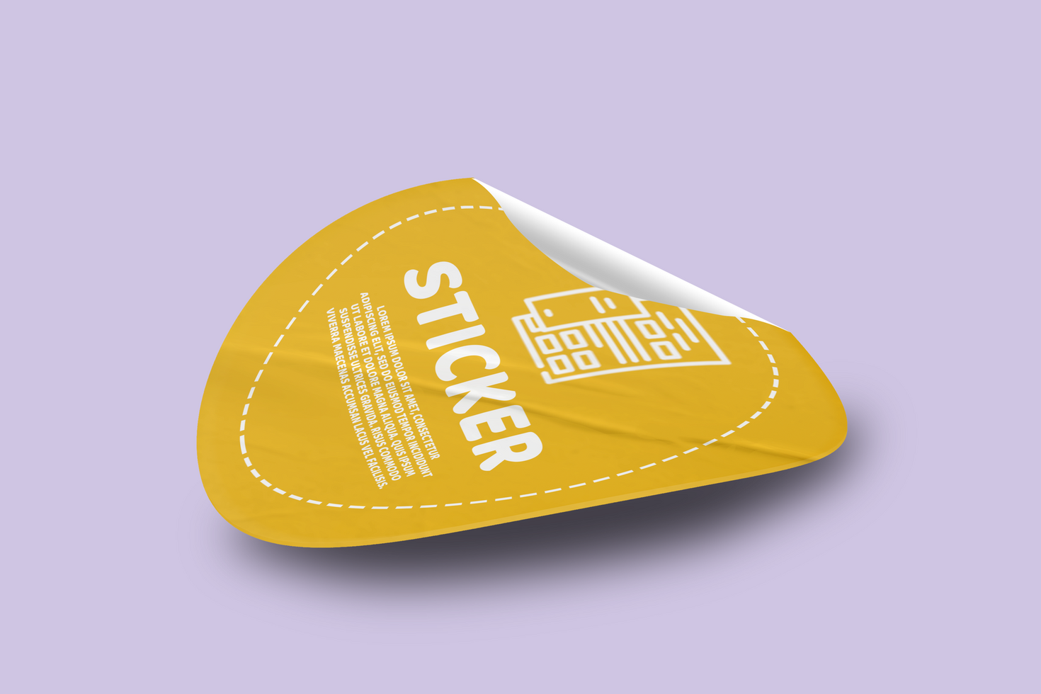 Creative Fold Sticker Mockup Design Photoshop Template Promotional Label Tag psd