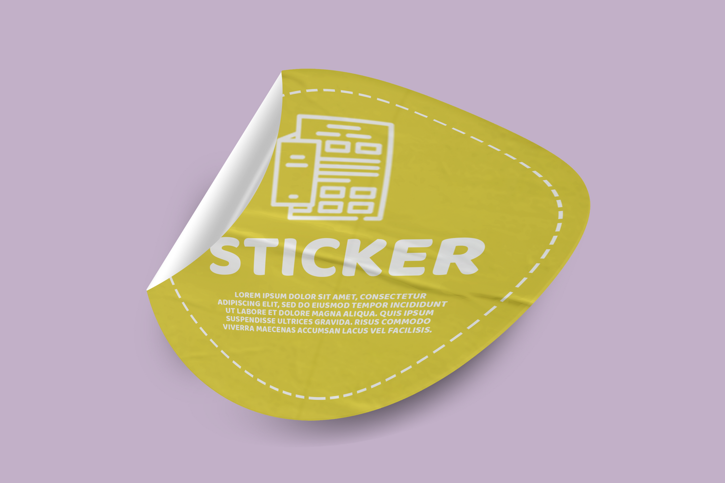 Subtle Glow Sticker Mockup Template psd