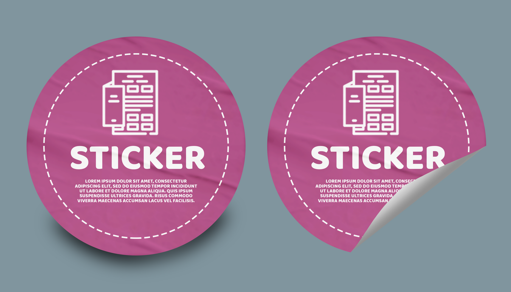 Double-Layered Sticker Mockup Design Template psd