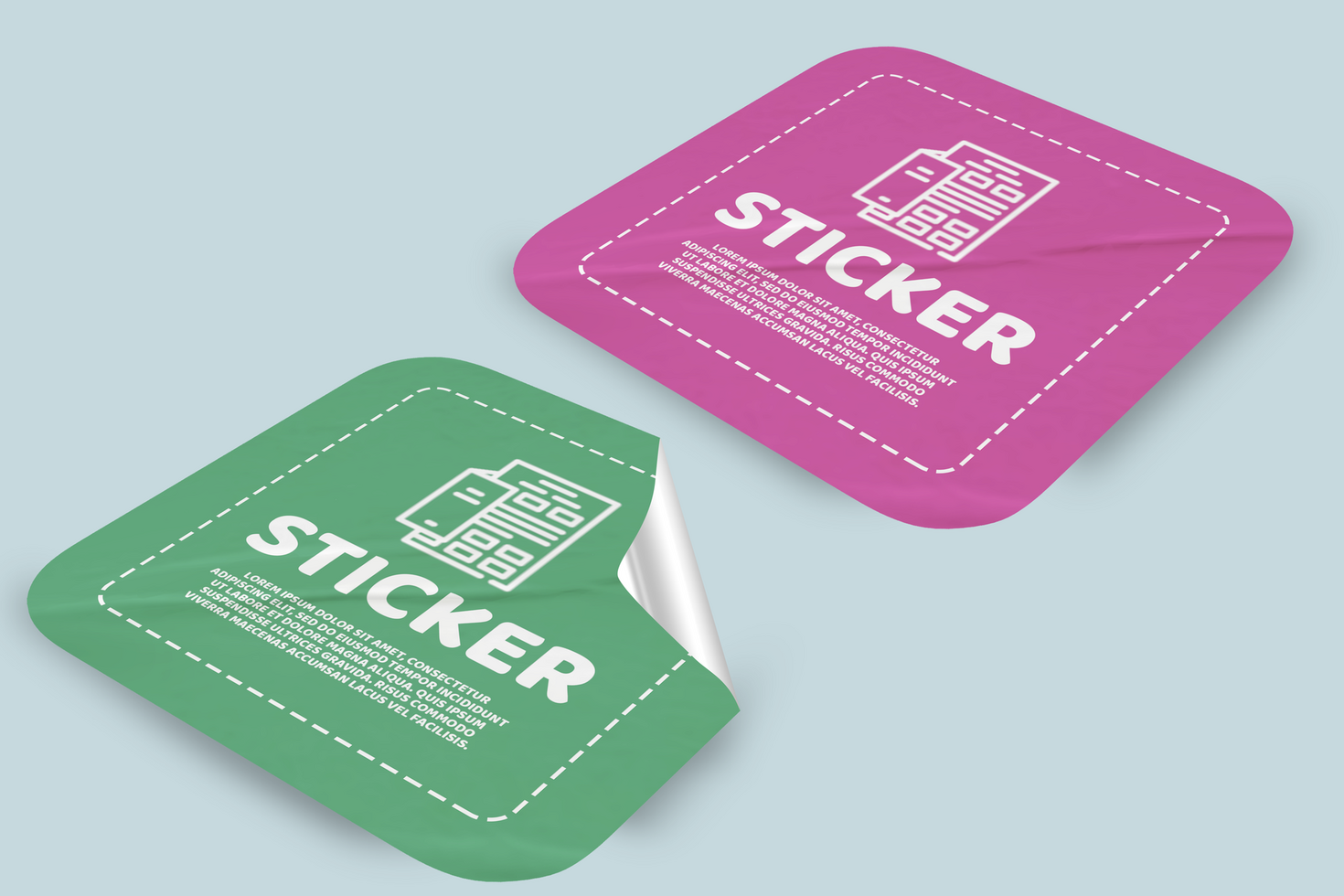 Text-Based Sticker Mockup Design Template psd