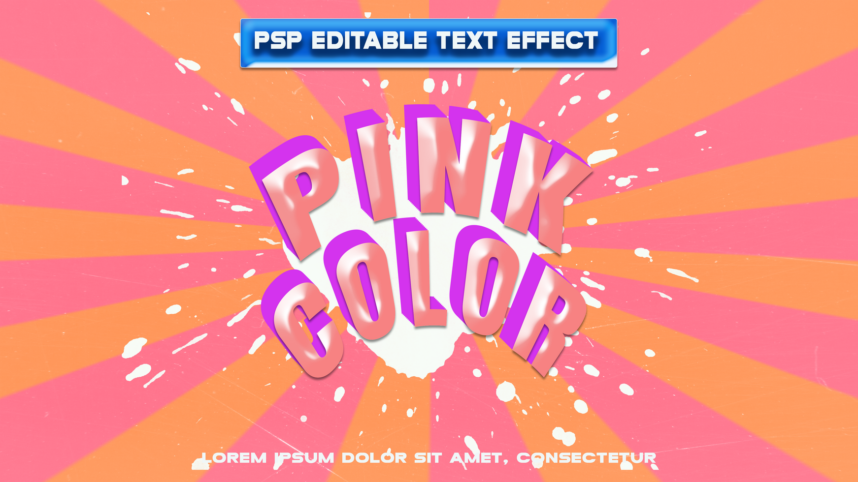 pink color text effect with a pink background psd