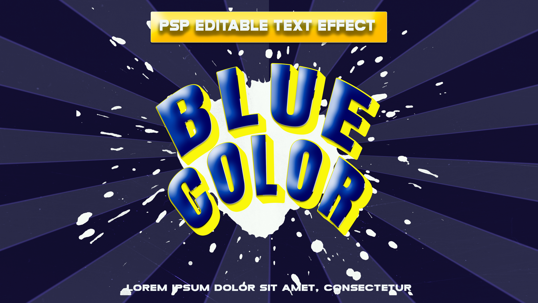 blue color text effect lively psd
