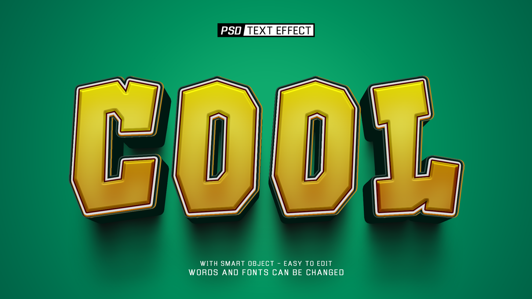 cool 3d text effect psd