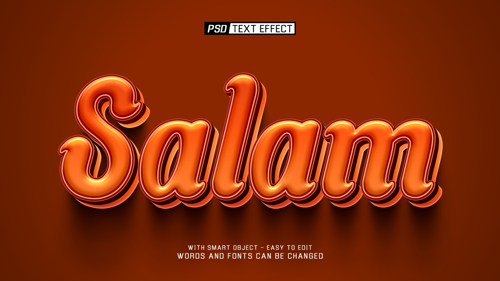 salam 3d text effect psd