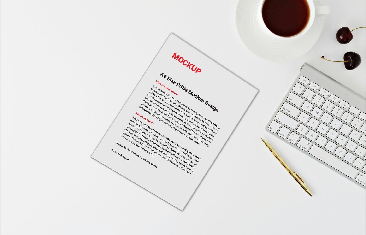 invoices Letterheads Menu poster flyer or Letter mockup psd