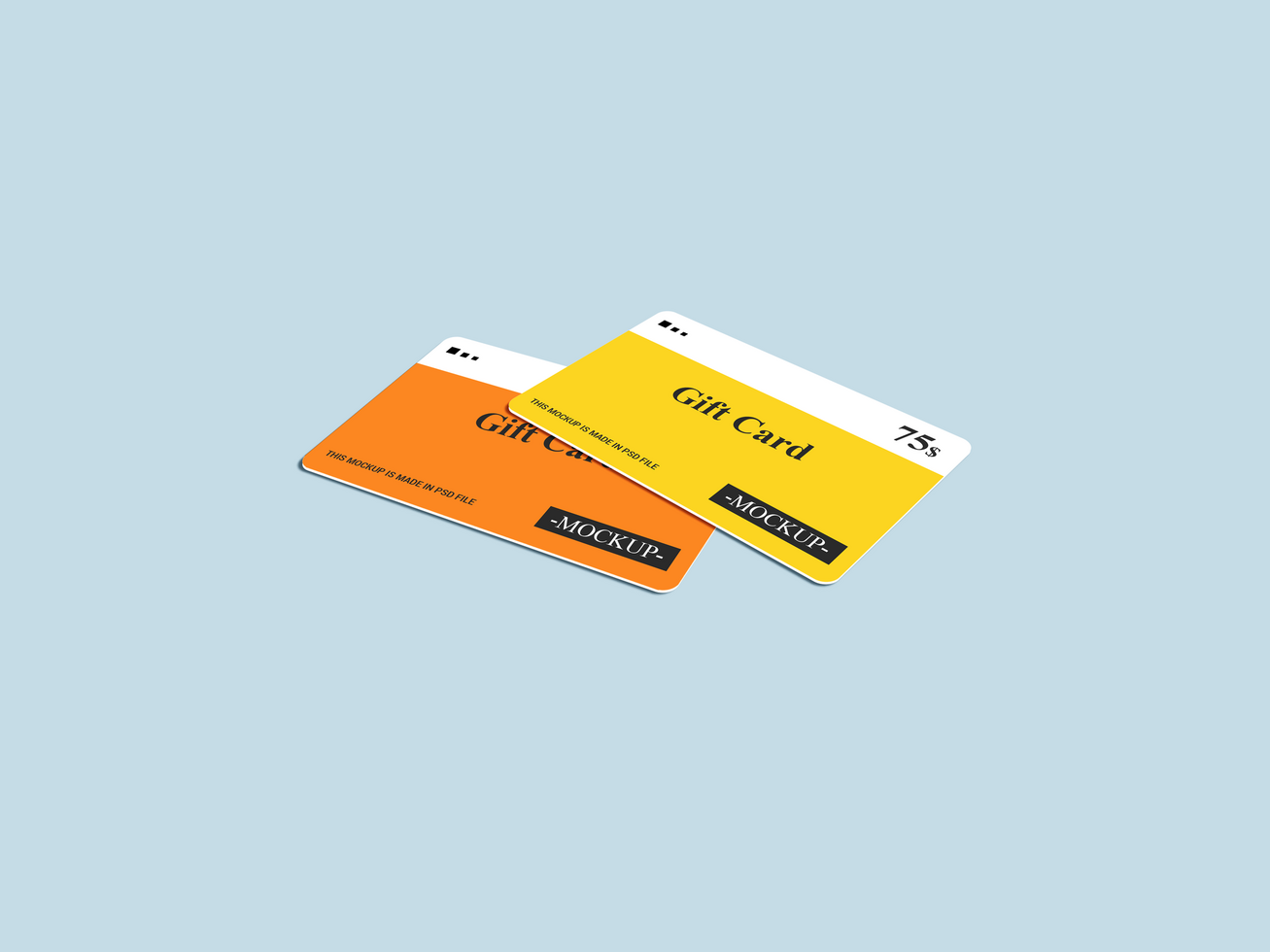 Flying Gift Card Mockup template psd