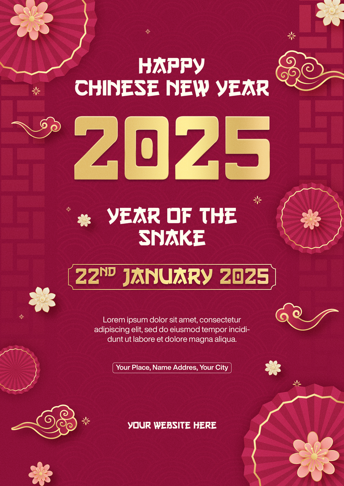 Chinese New Year Poster For Flyer Template Design psd